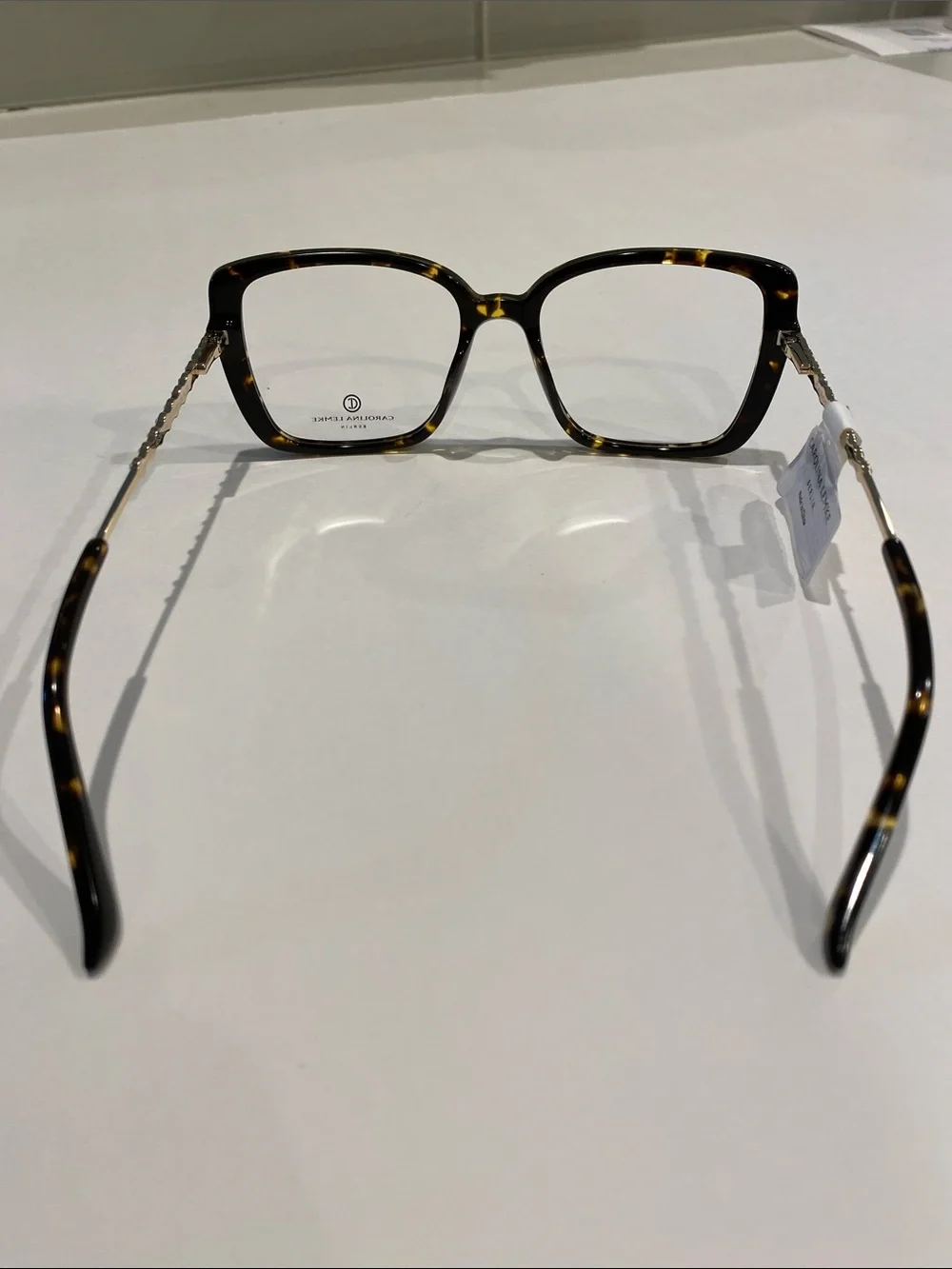 NEW Carolina Lemke Opticals Tortishell Crystal Embellished Glasses Academia CEO